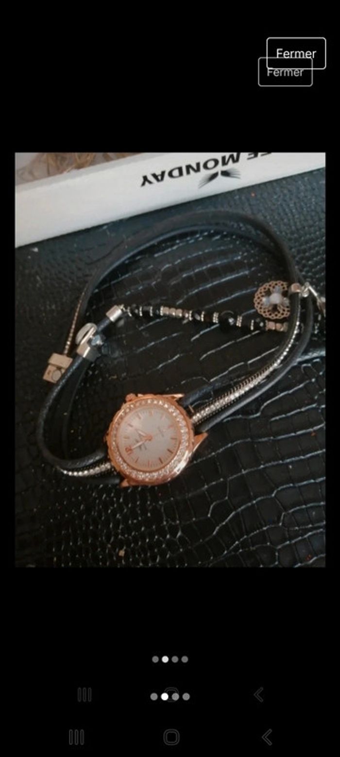 Montre strass à enrouler autour du poignet - photo numéro 2
