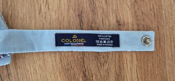 Nœud papillon le colonel bleu et rose - photo numéro 3