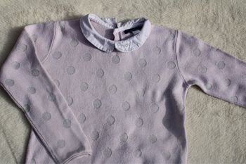 Pull rose à petit pois argent 