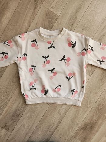 Sweat shirt leger cerises 92cm