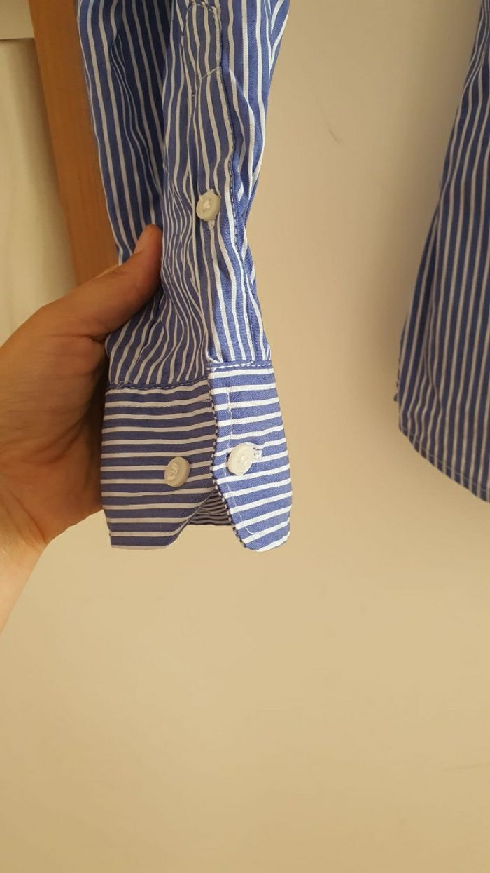 Chemise a rayures H&M bleue et blanche - photo numéro 3