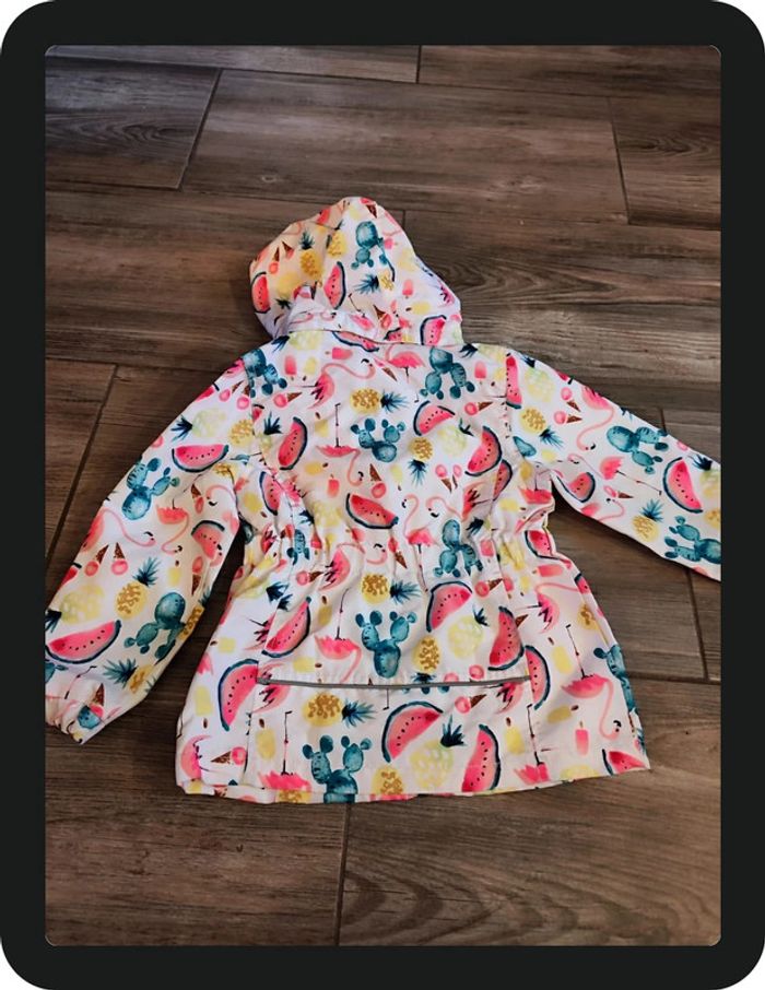 Coupe vent à capuche flamant rose pastèque Name it Taille 3-4 ans - photo numéro 5