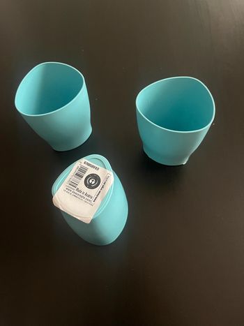 Lot de 3 pots à crayons bleu ciel