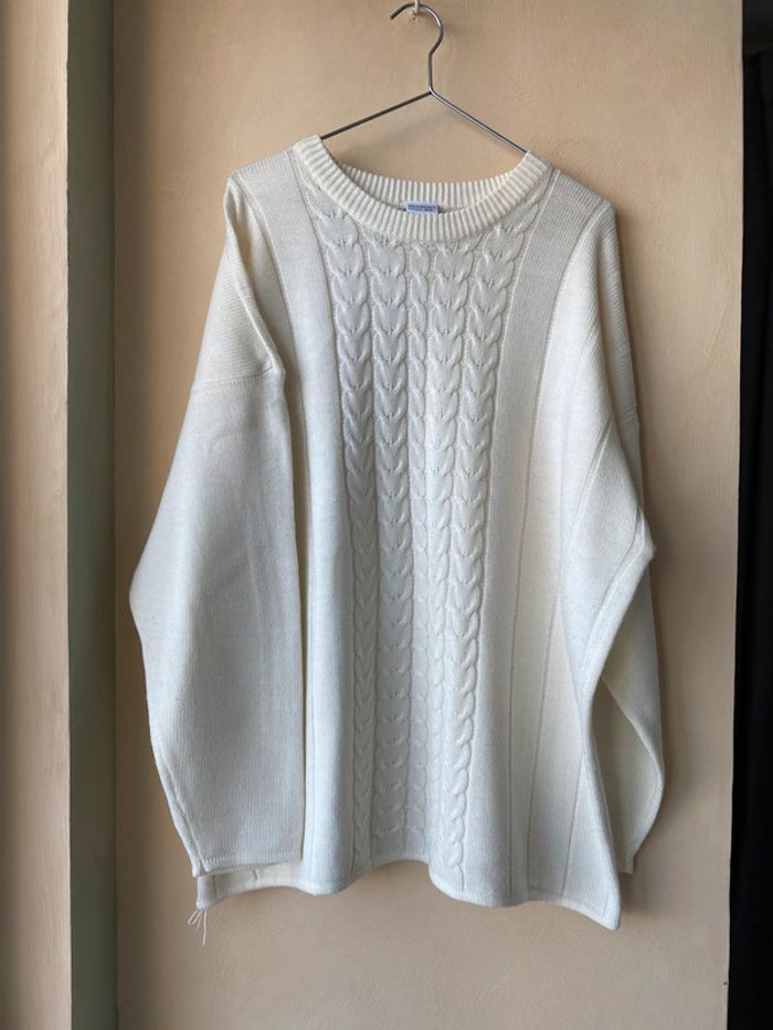 Pull écru torsadé vintage 46/48 - photo numéro 3