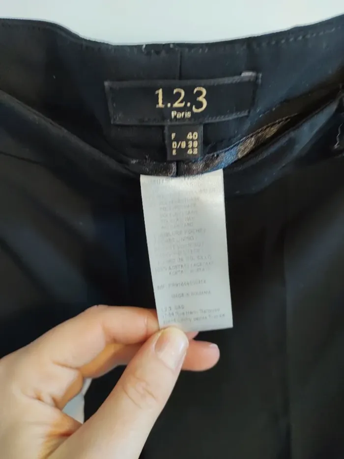 Pantalon tailleur noir 123 taille 40 - photo numéro 3