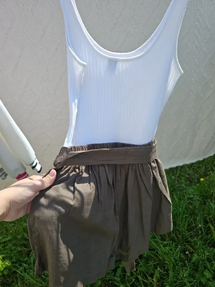 Combie short blanc kaki t 34 femme fille adolescente Shein - photo numéro 4