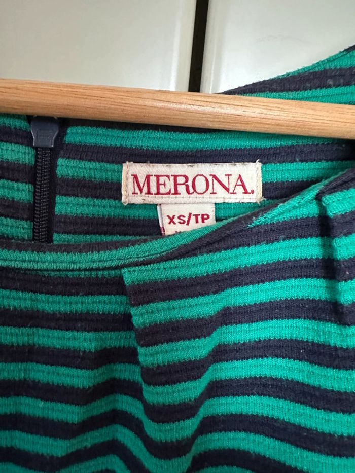 Robe rayée vintage Merona XS - photo numéro 3