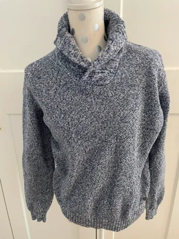 Pull bleu / blanc chiné taille L