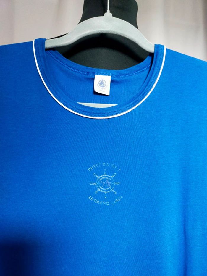 T-shirt bleu logo Petit Bateau – Taille 18 ans - photo numéro 2