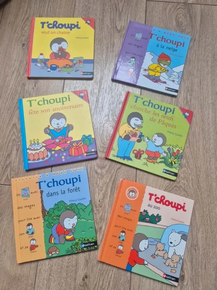 lot de 6 livres t'choupi en bon état
