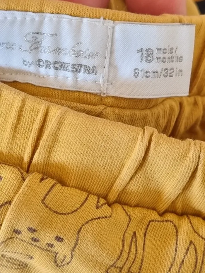 Pantalon jaune moutarde biche/ faon 18M - photo numéro 3