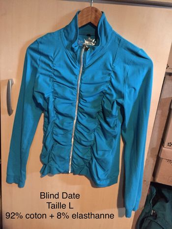 Gilet bleu Blind Date Taille L