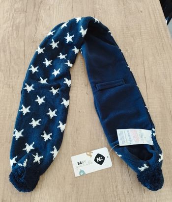 Écharpe garçon chaude bleue marine polaire étoiles TU Z'Génération