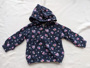 Sweat zippé marine à fleurs - 98/104 - C&A