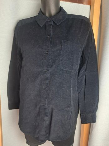 Balzac chemise velour noir cotelé T.36/38