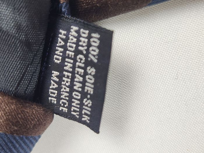 Cravate Homme Façonnable - 100% Soie - Bleu Marine & Brun - photo numéro 7