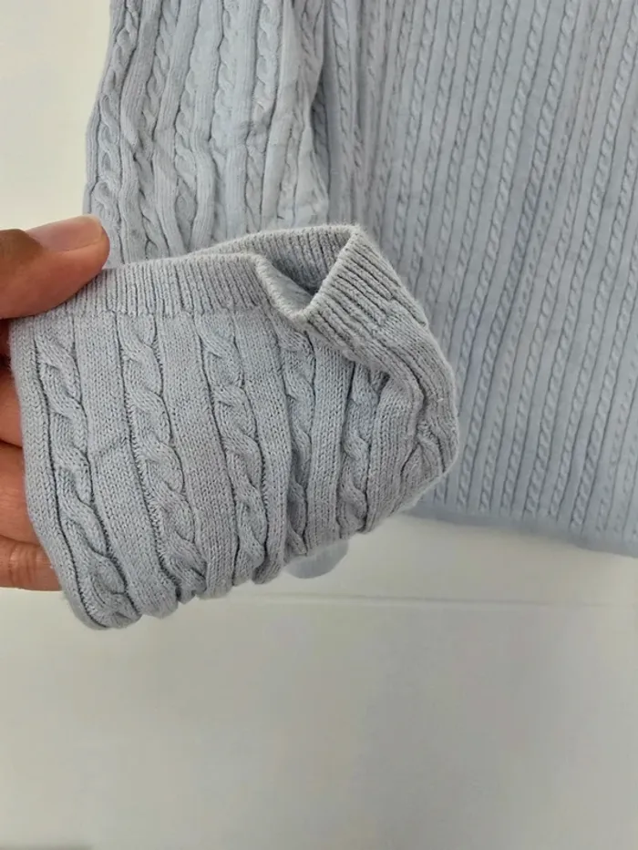 Pulle en maille bleu ciel tommy hilfiger - photo numéro 2