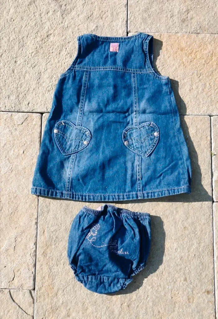 Robe en jeans complices 6 mois avec culotte - photo numéro 3