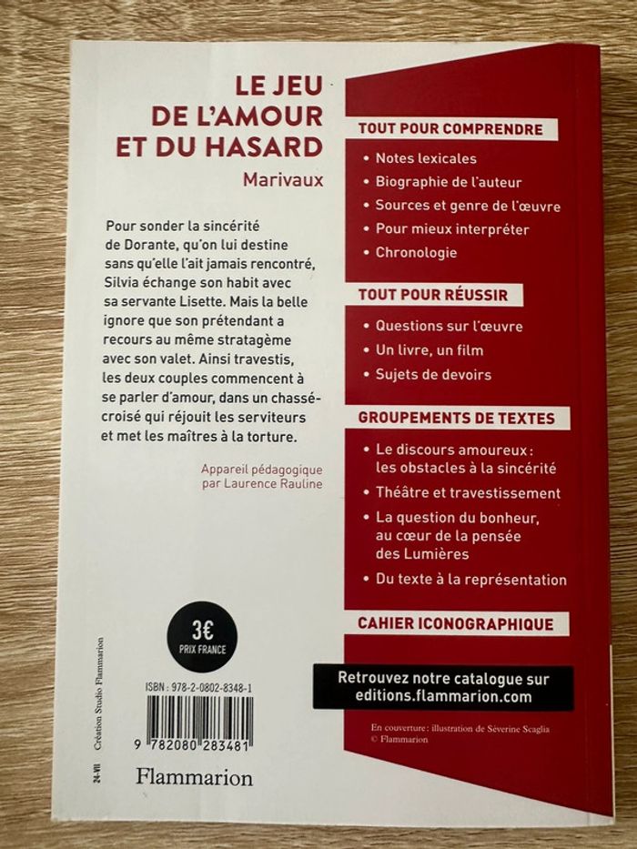 Livre le Jeu de l’amour et du hasard de Marivaux - photo numéro 2