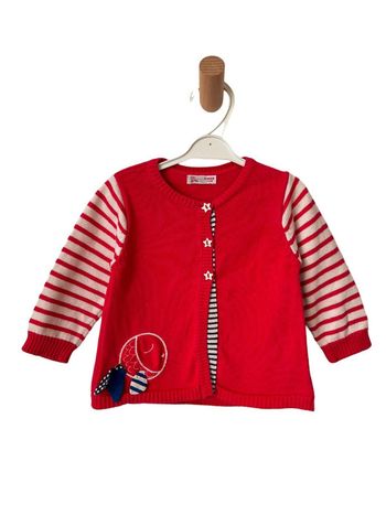 Gilet rose fuchsia (rayures + poisson) - DPAM 9 mois (71cm)