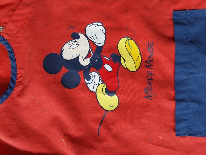 Tablier à manches longues garçon en coton 5 ans Mickey - photo numéro 3