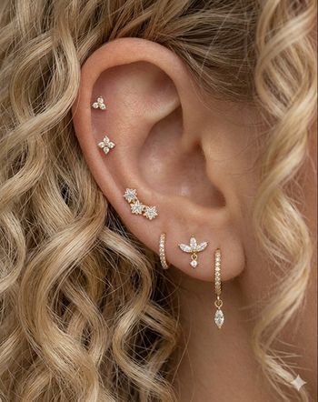6 piercing à oreilles