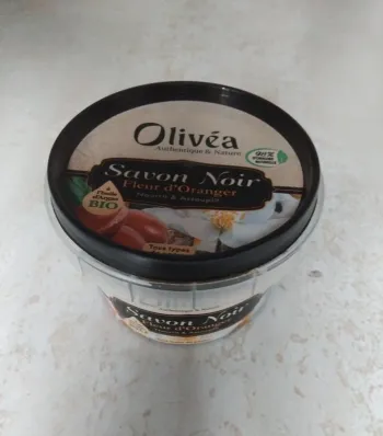 Savon noir naturel parfumé à la fleur d’oranger, Pot 200g