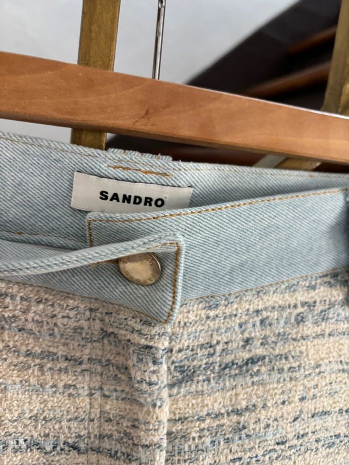 Jupe Sandro bleu tweed - photo numéro 3
