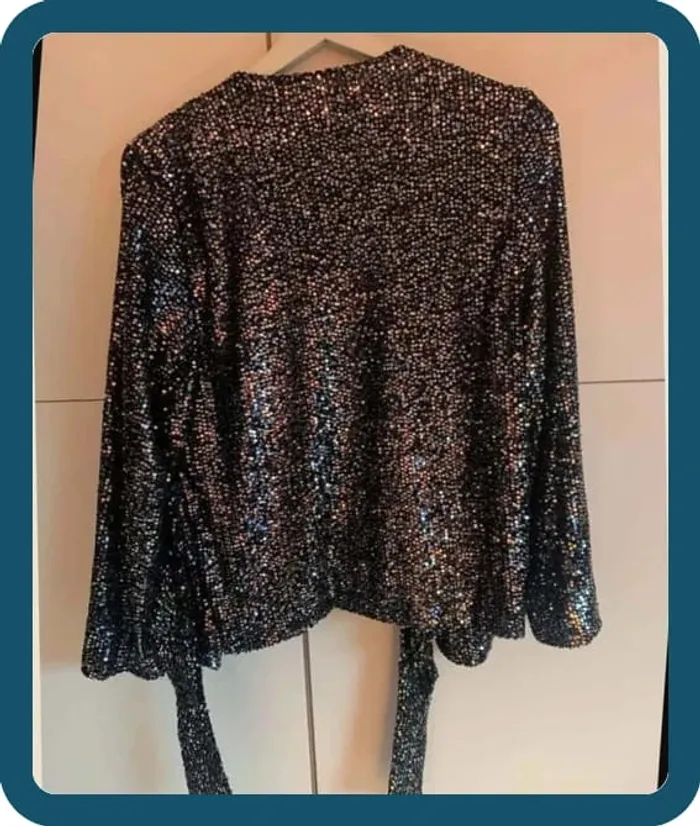 Blouse sequins cache-coeur Zara T/34 - photo numéro 15