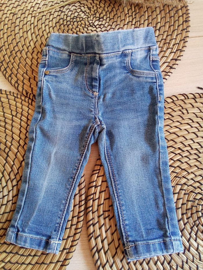 Ensemble jean + tunique abricot avec volants Tape à l'oeil 6 mois - photo numéro 5