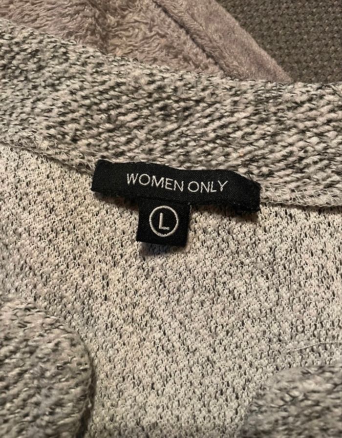 long gilet gris épais Women Only - taille L, chaud & stylé - photo numéro 2