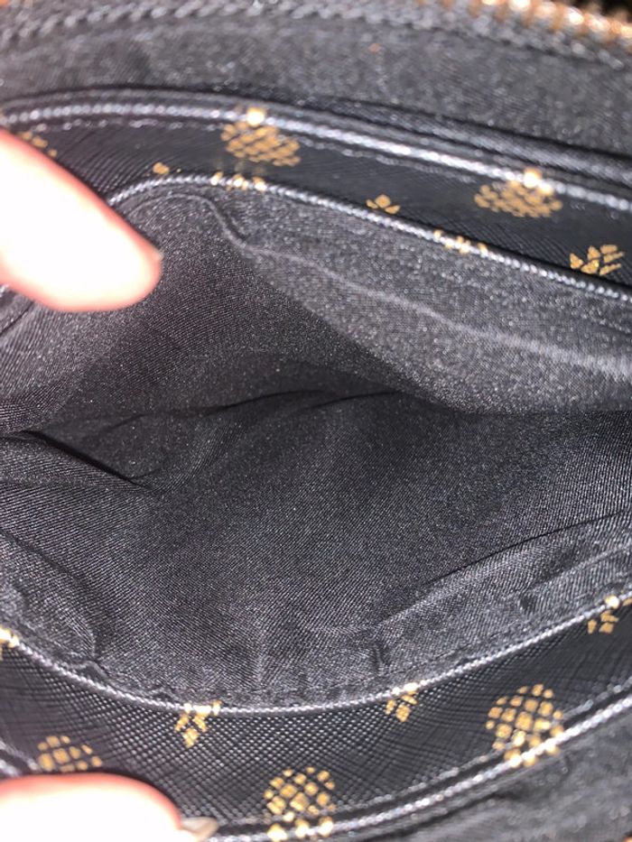 Sac à main Moa noir avec  motif Ananas doré - photo numéro 7