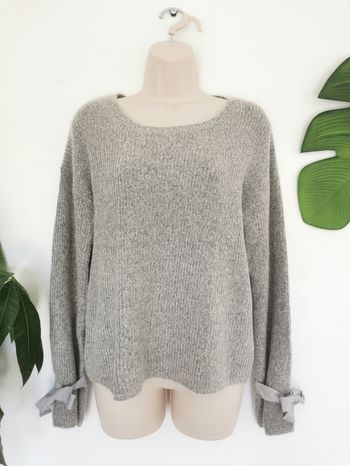 Pull gris chiné poignets à nouer Ardene Taille XS/S