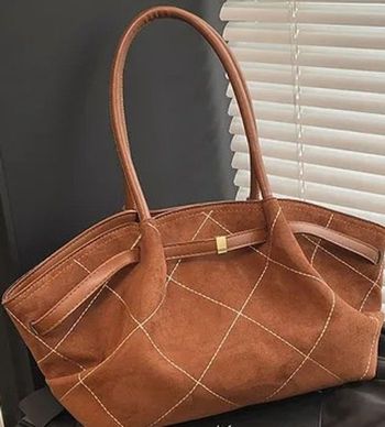 Sac fourre-tout cuir Daim Brun tendance