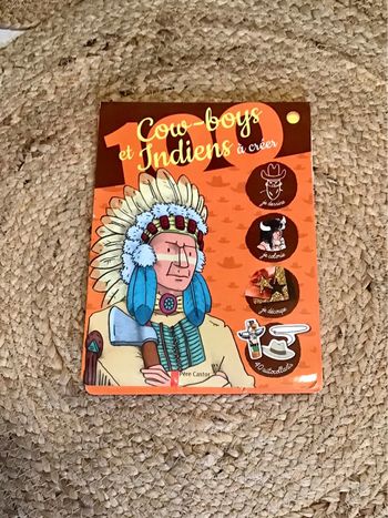 Livre Cow boys et indiens à créer avec stickers, forme à découper , papier créatif ..