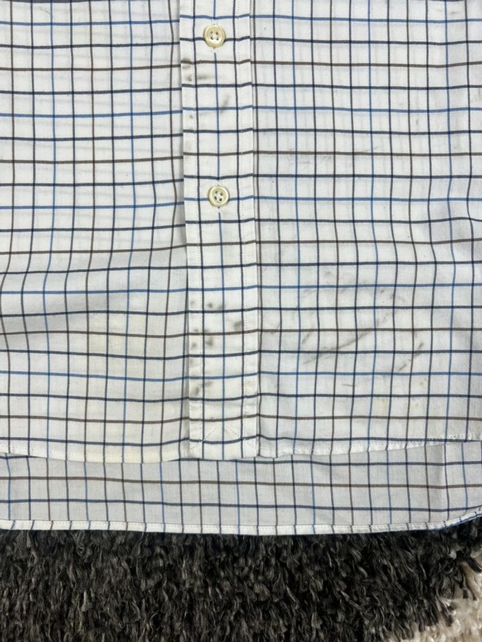 Chemise Ralph Lauren à carreaux blanc et bleu logo bleu taille XL style old money - photo numéro 6
