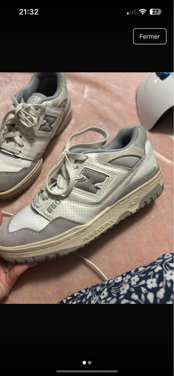 New balance 550 gris et blanc - photo numéro 3