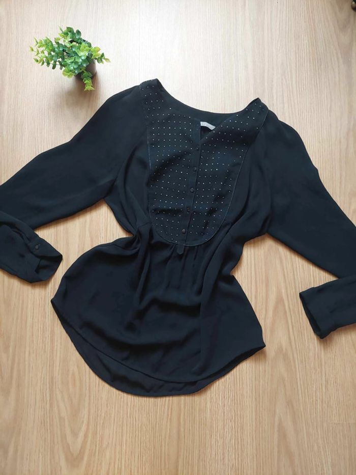 Blouse noire légère fluide T.M Zara Basic BE 🖤 - photo numéro 2