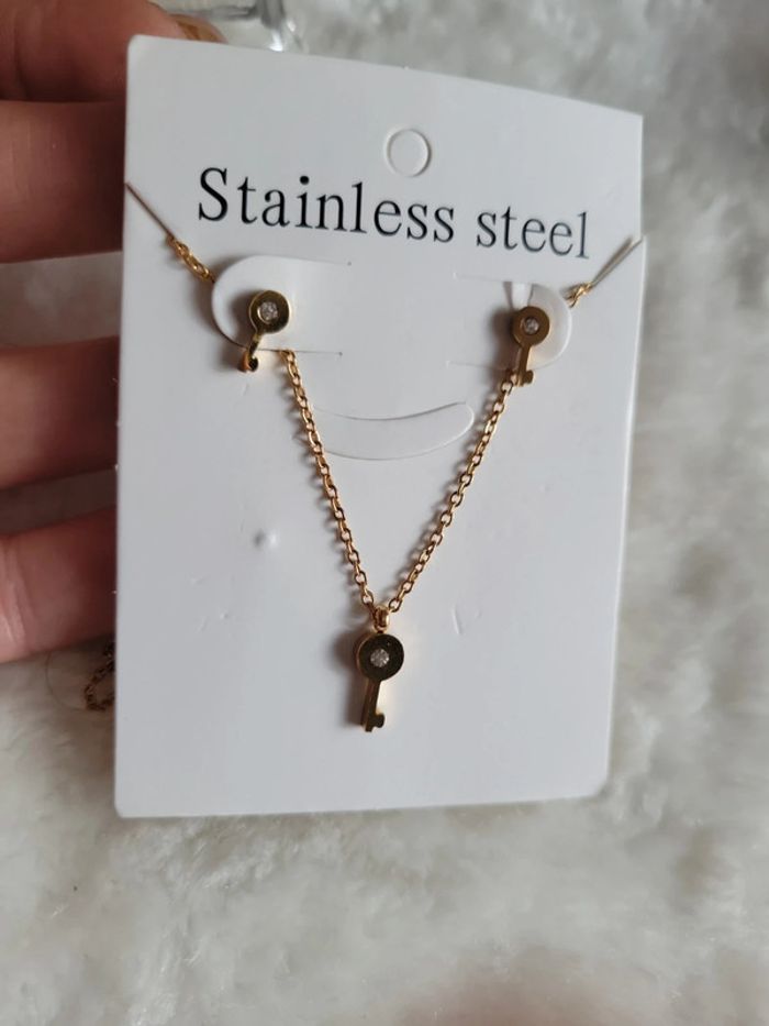 Les clés parure acier doré - photo numéro 2