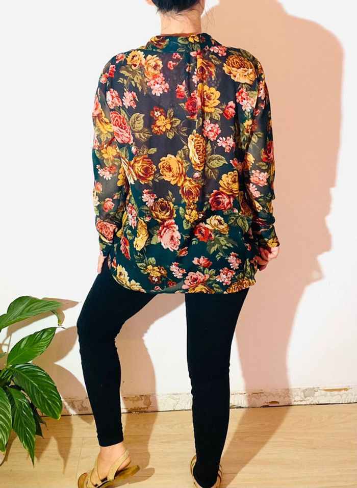 Chemise transparente à fleur taille 40 Stradivarius - photo numéro 5