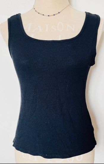 Débardeur noir côtelé intemporel taille s 36