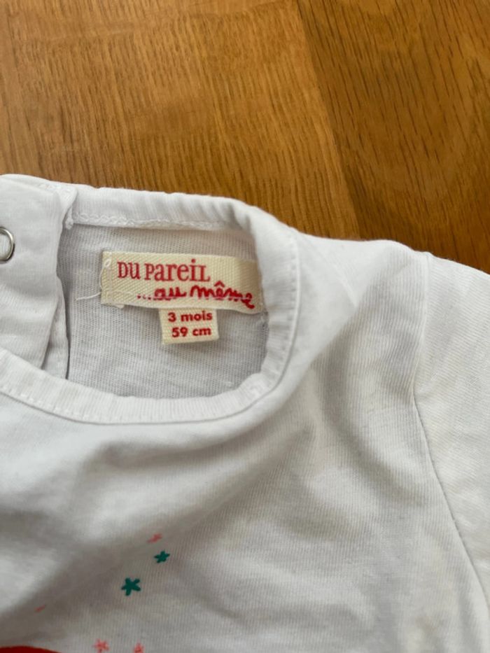T-shirt fille neuf DPAM taille 3 mois - photo numéro 3