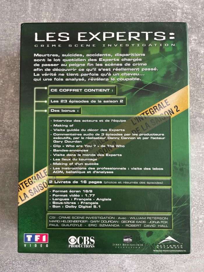 Coffret 6 DVD Les experts CSI saison 2 l'intégrale en français. - photo numéro 2