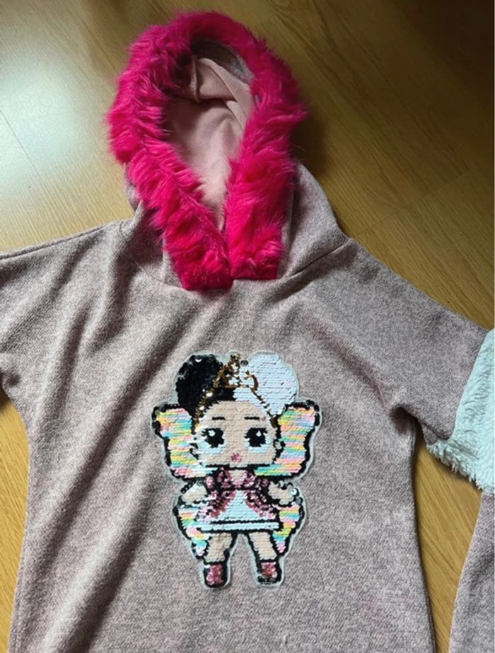 Robe sweat lol surprise 12 ans rose - photo numéro 2