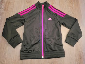 Veste jogging noir et rose Adidas 5-6 ans