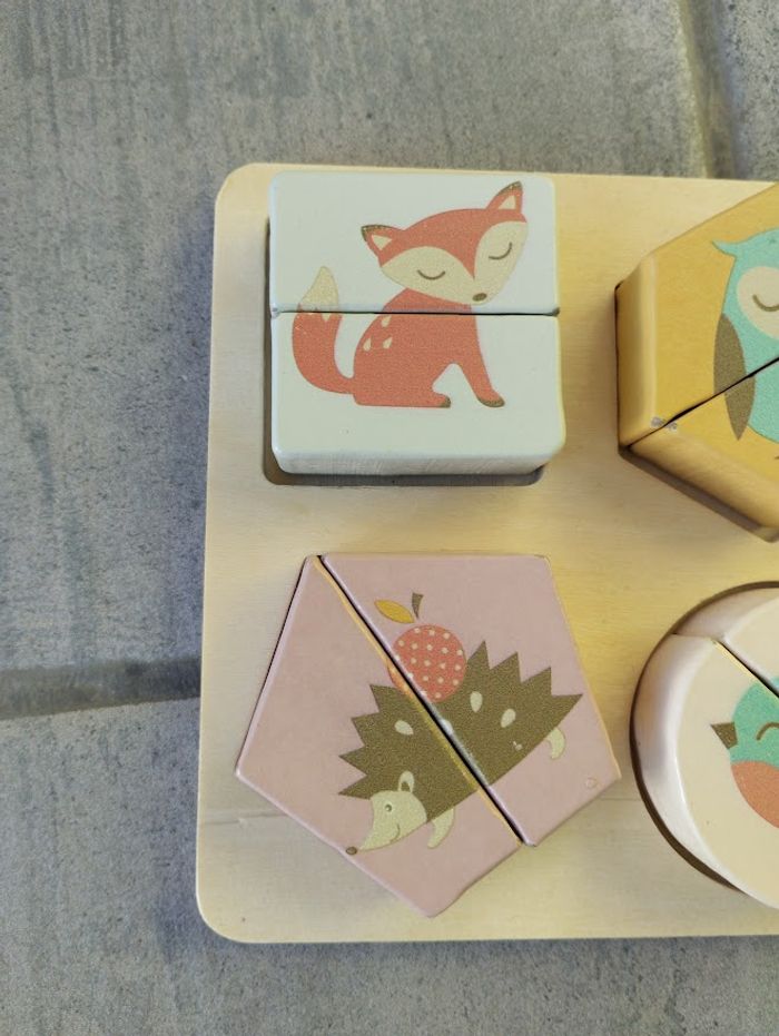 Puzzle en bois a encastrer animaux de la forêt - photo numéro 3