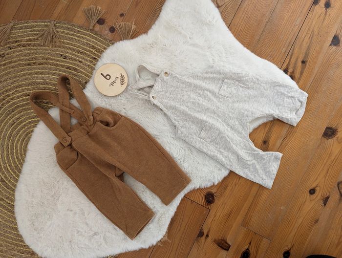 Lot de 2 salopettes/pantalon à bretelles
