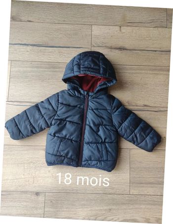 Manteau chaud hiver Kiabi 18 mois bleu marine