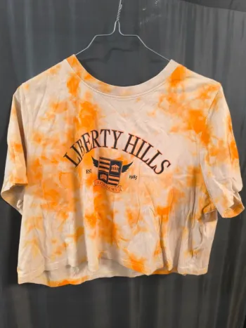 3034084 tee shirt MC orange blanc femme M jennyfer "liberty hills"