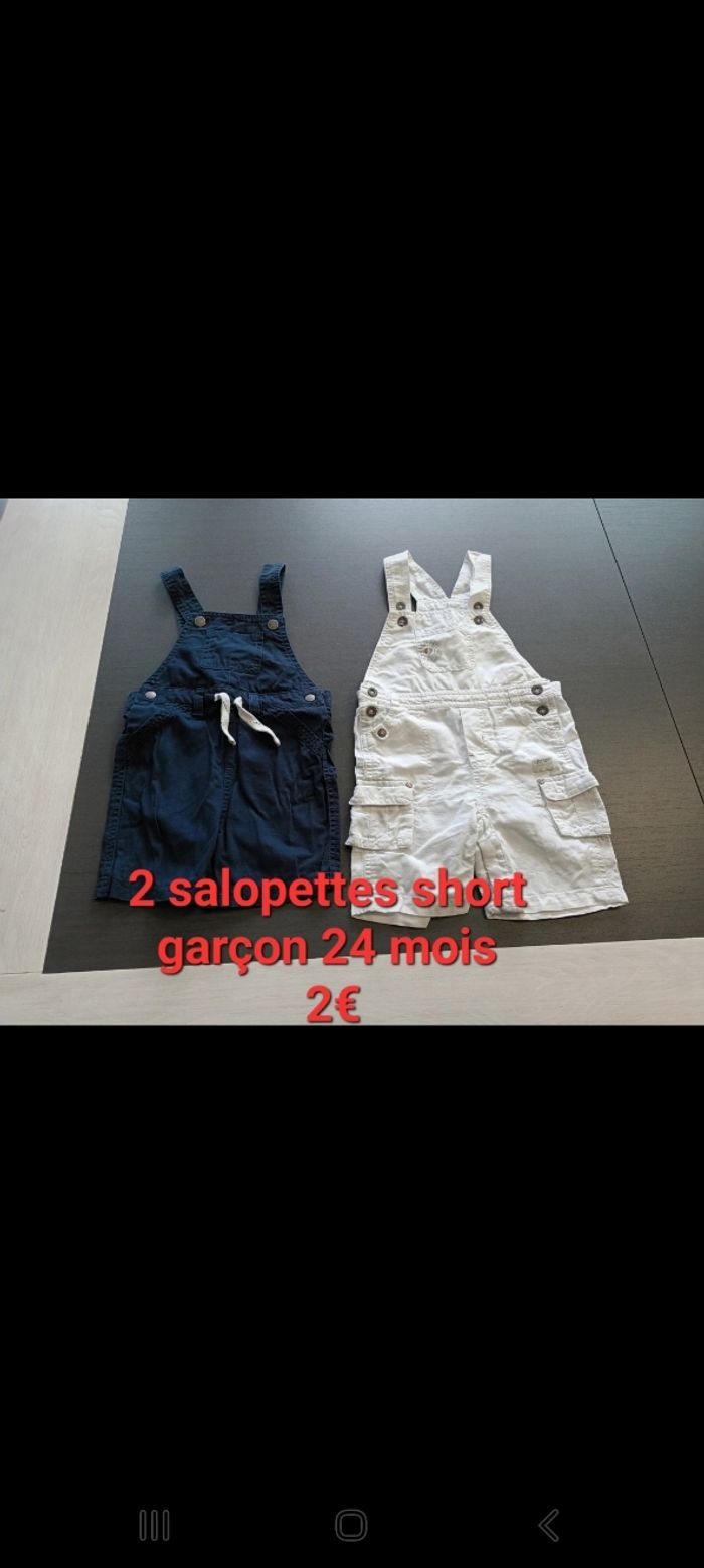 Lot 2 salopettes short garçon 24mois